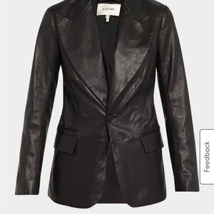 Frame Denim Femme Leather Blazer in Black